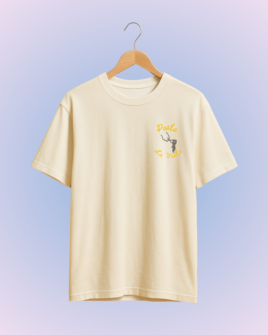 Pasta La Vista - Off White Relaxed Cotton T-Shirt