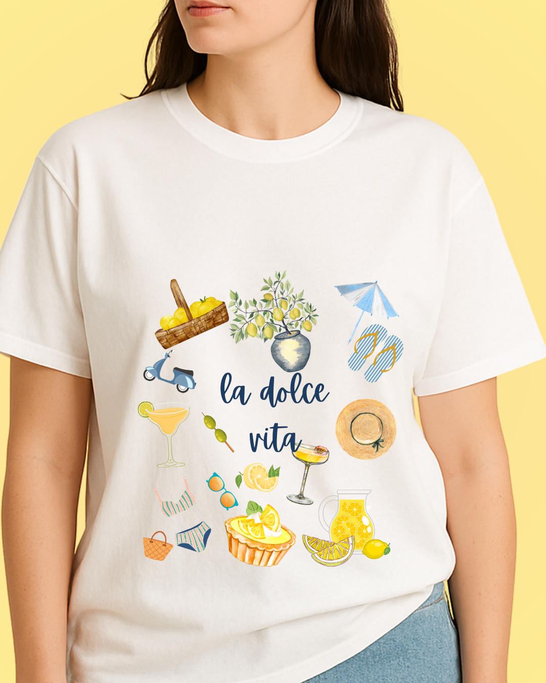 La Dolce Vita - White Relaxed Cotton T-Shirt