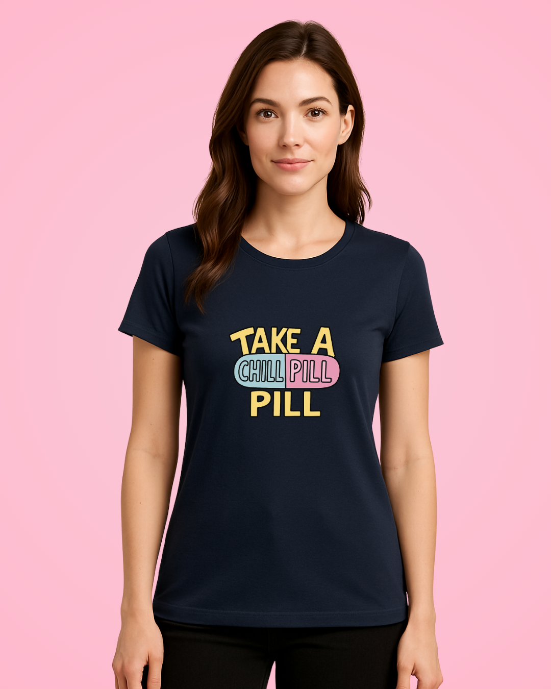 Take a Chill Pill Navy Tee