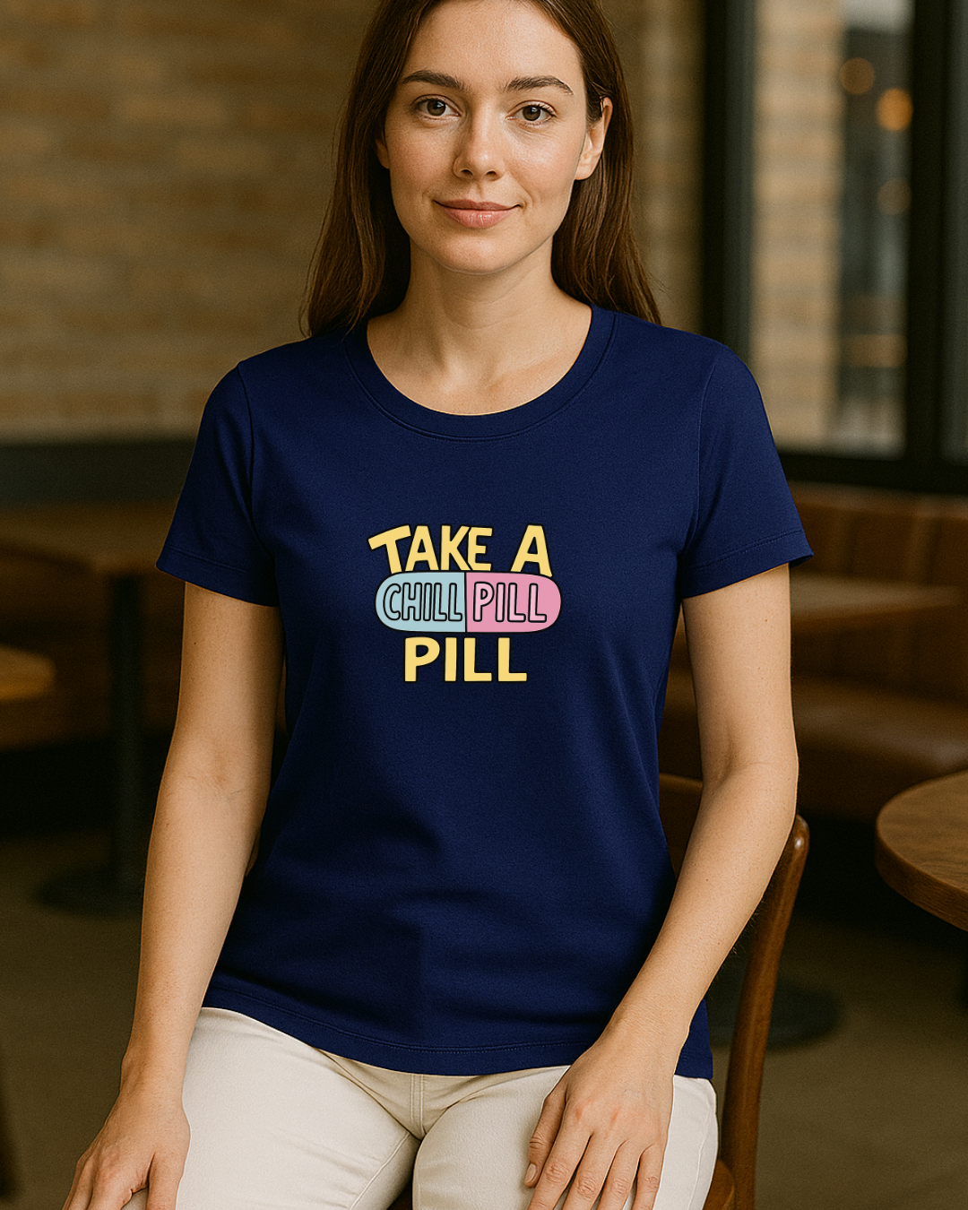 Take a Chill Pill Navy Tee