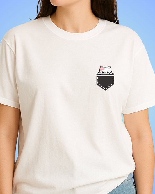 Peeking Kitten Pocket Tee