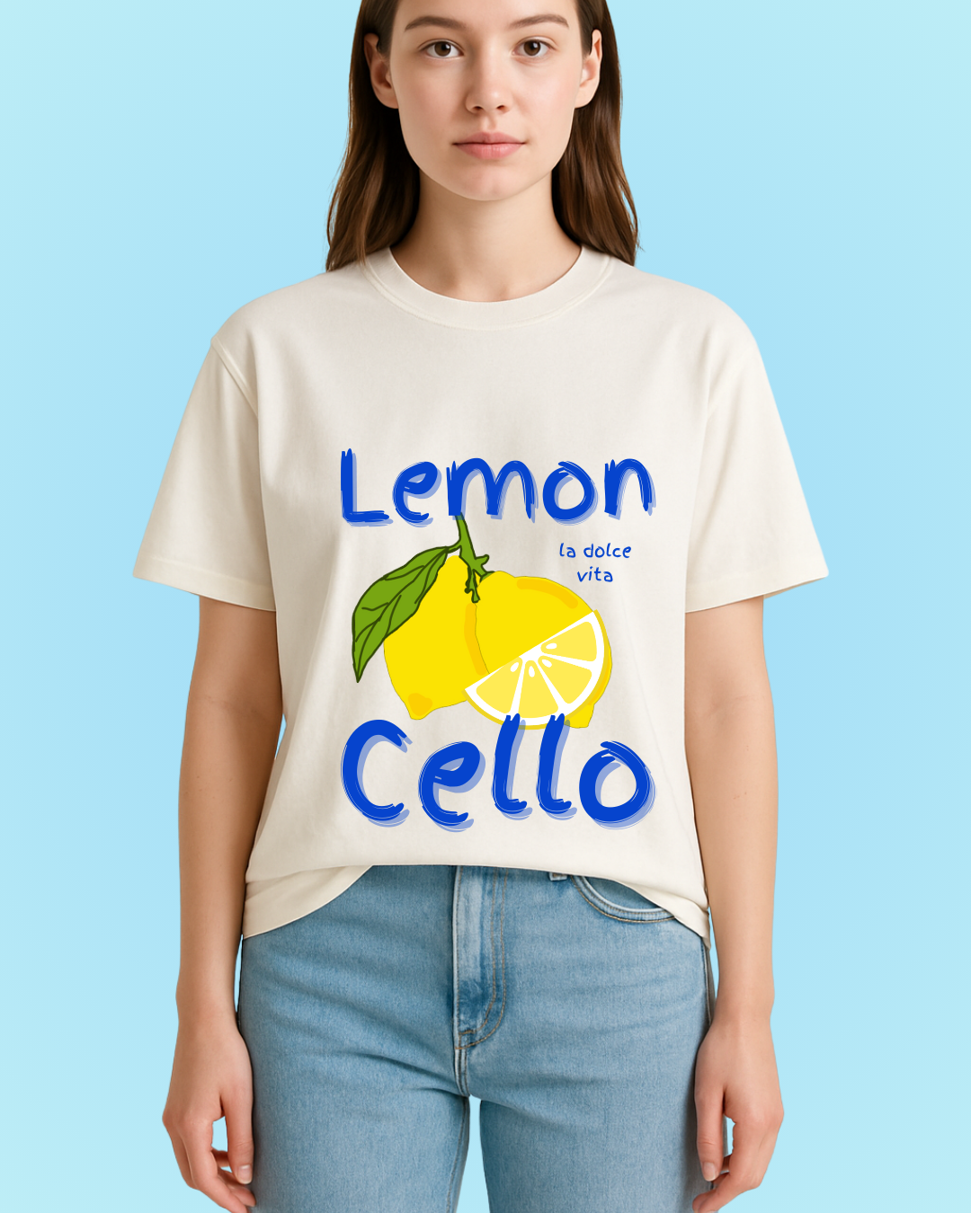Lemon Cello - Off White Relaxed Cotton T-Shirt