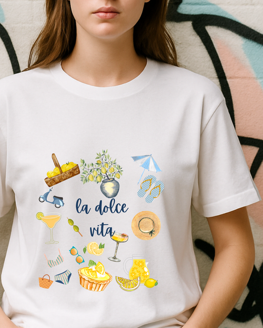La Dolce Vita - White Relaxed Cotton T-Shirt