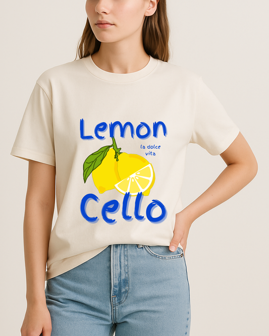 Lemon Cello - Off White Relaxed Cotton T-Shirt