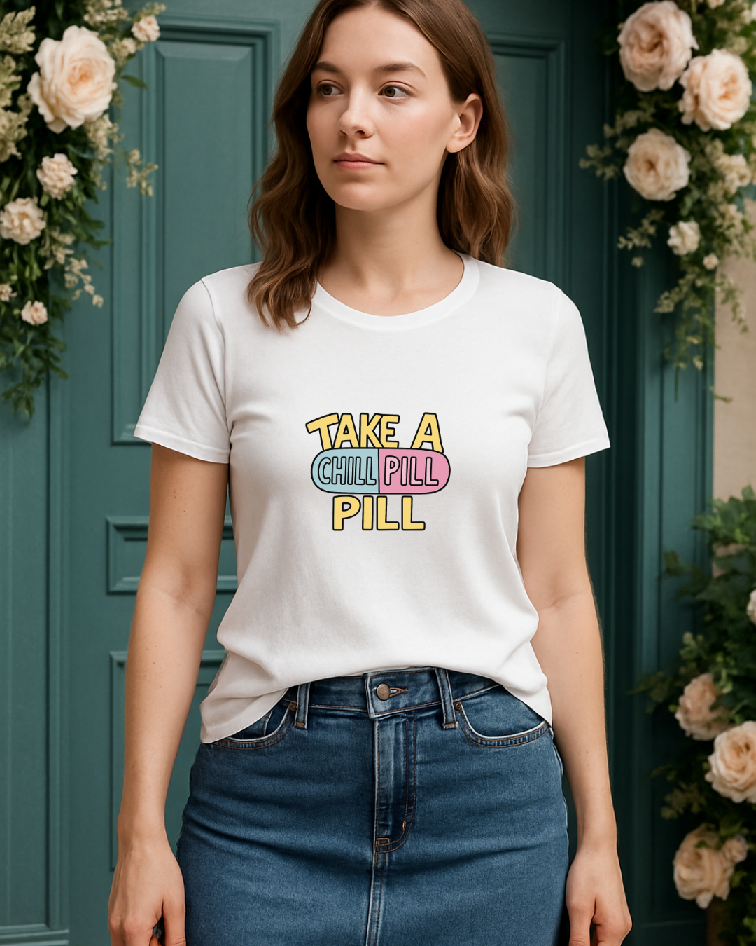 Take A Chill Pill White Tee